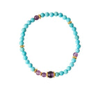 Amethyst Accent Turquoise & Aquamarine Bracelet Set - Lunaire Jewelry