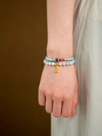 Amethyst Accent Turquoise & Aquamarine Bracelet Set - Lunaire Jewelry