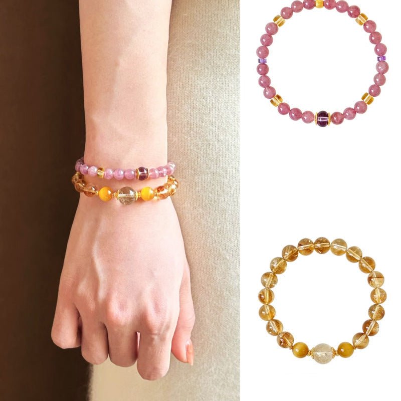 Blossom & Glow Crystal Bracelet Set - Lunaire Jewelry