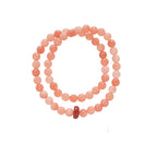 Blush & Aqua Agate Bracelet Set with Cloud Charm - Lunaire Jewelry