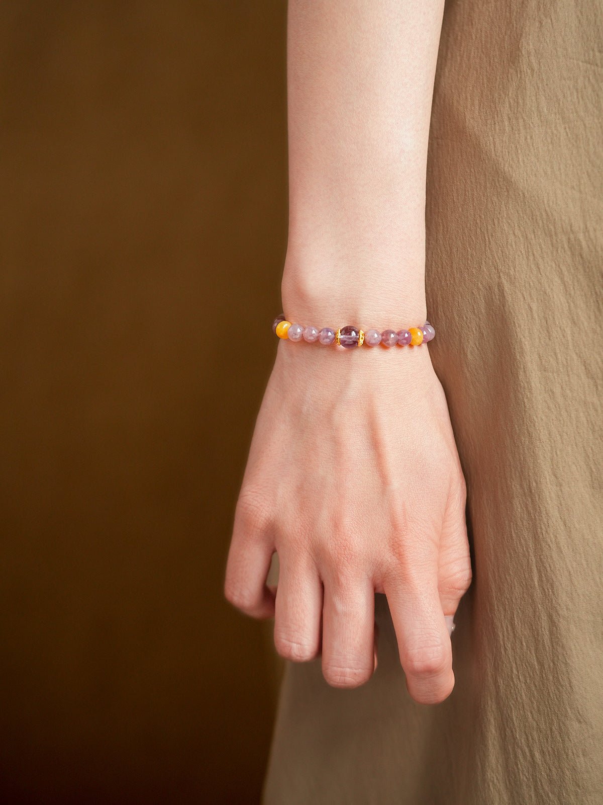 Blush & Lavender Crystal Bracelet Set with Clover Charm - Lunaire Jewelry