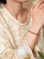 Blush & Lavender Crystal Bracelet Set with Clover Charm - Lunaire Jewelry