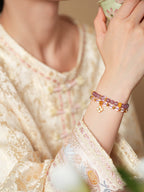 Blush & Lavender Crystal Bracelet Set with Clover Charm - Lunaire Jewelry