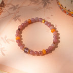 Blush & Lavender Crystal Bracelet Set with Clover Charm - Lunaire Jewelry