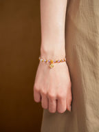 Blush & Lavender Crystal Bracelet Set with Clover Charm - Lunaire Jewelry