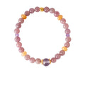 Blush & Lavender Crystal Bracelet Set with Clover Charm - Lunaire Jewelry