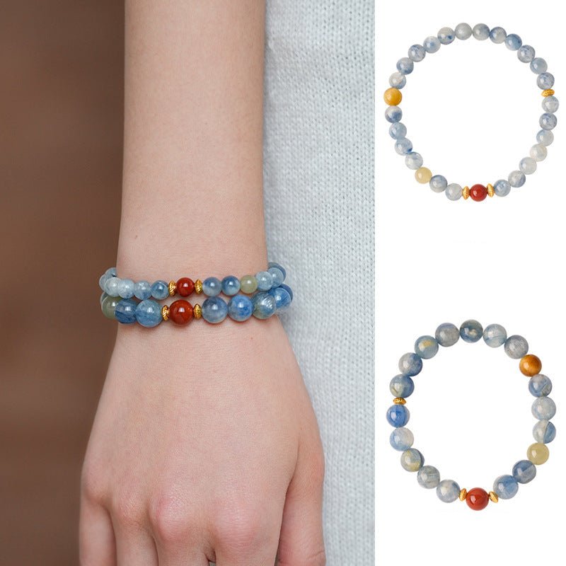 Calming Tides Azurite Bracelet Set (6mm & 8mm) - Lunaire Jewelry