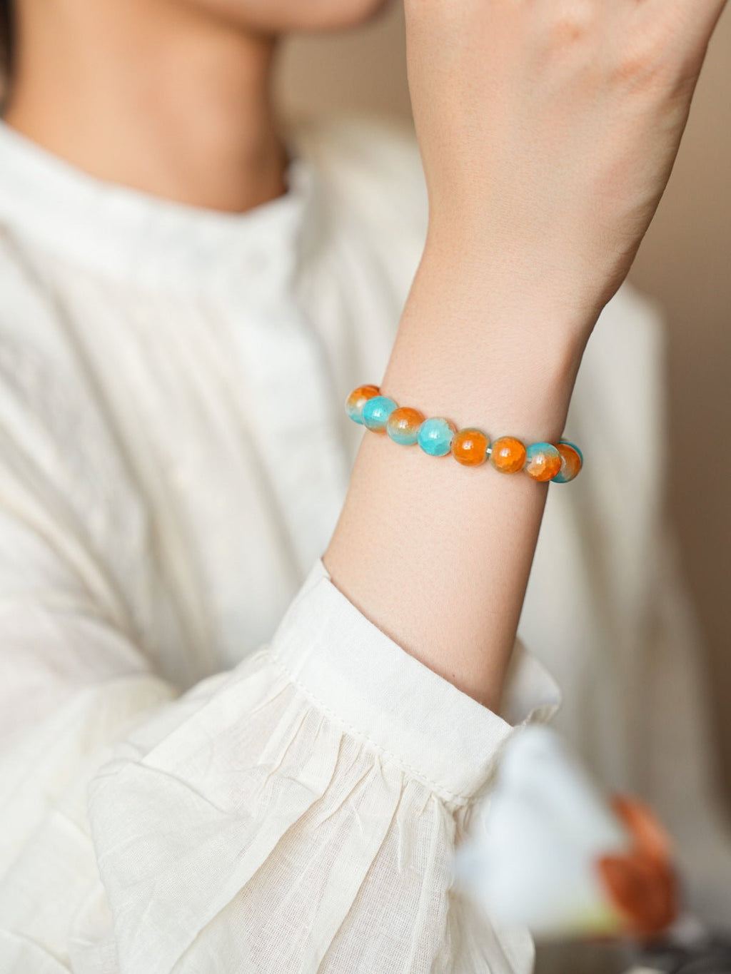 Celestial Moon & Star Zircon & Glass Bead Bracelet Set - Lunaire Jewelry