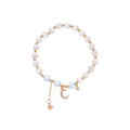 Celestial Moon & Star Zircon & Glass Bead Bracelet Set - Lunaire Jewelry