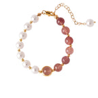 Centerpiece Strawberry Crystal & Pearl Bracelet - Lunaire Jewelry