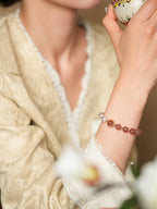 Centerpiece Strawberry Crystal & Pearl Bracelet - Lunaire Jewelry