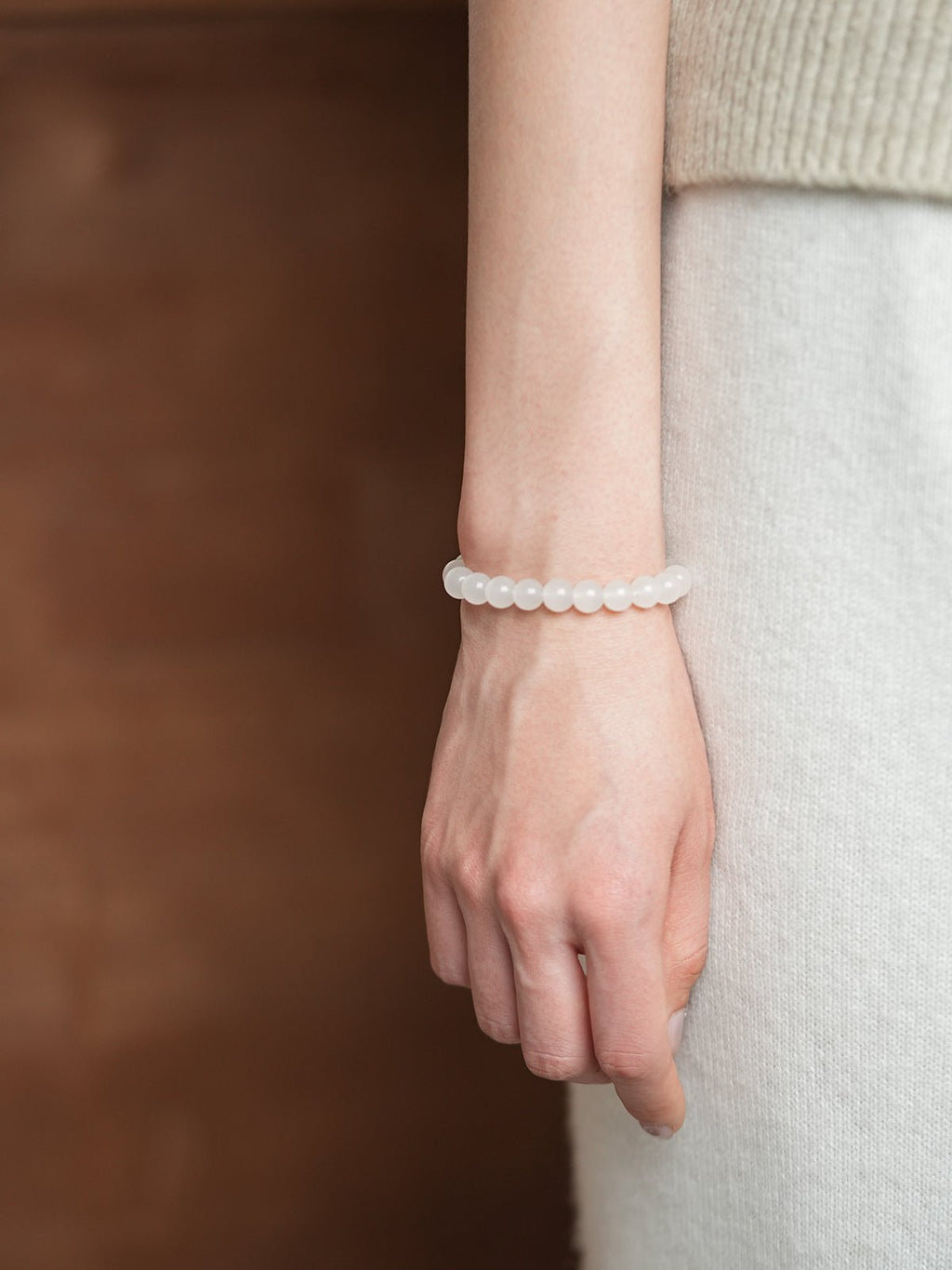 Cloudy White Crystal Minimalist Bracelet - Lunaire Jewelry