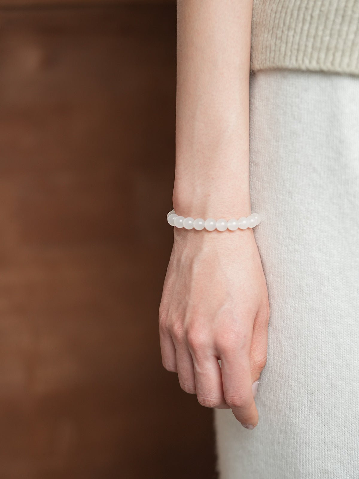 Cloudy White Crystal Minimalist Bracelet - Lunaire Jewelry
