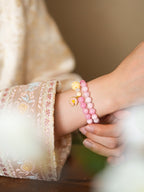 Daisy & Tassel Pastel Crystal Bracelet Set - Lunaire Jewelry