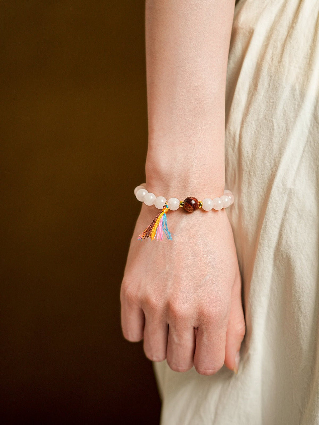 Daisy & Tassel Pastel Crystal Bracelet Set - Lunaire Jewelry