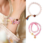 Daisy & Tassel Pastel Crystal Bracelet Set - Lunaire Jewelry