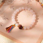 Daisy & Tassel Pastel Crystal Bracelet Set - Lunaire Jewelry