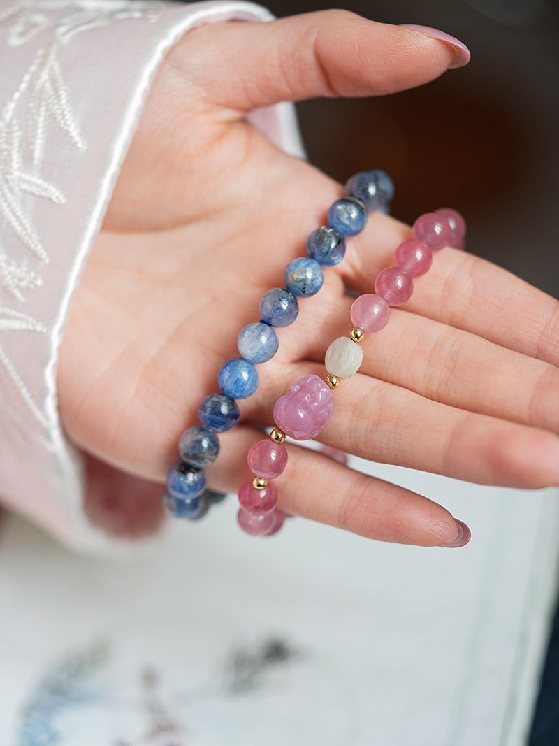 Dreamy Blue & Pink Crystal Bracelet Set - Lunaire Jewelry