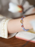 Dreamy Lavender & Strawberry Quartz Crystal Bracelet - Lunaire Jewelry