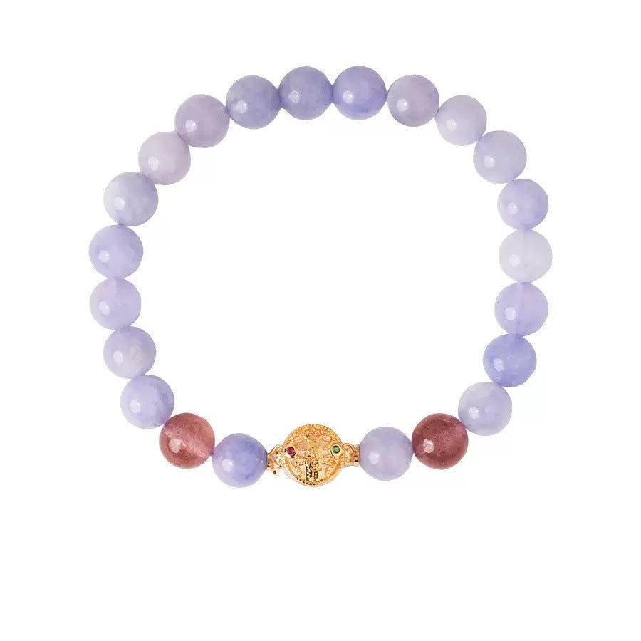 Dreamy Lavender & Strawberry Quartz Crystal Bracelet - Lunaire Jewelry