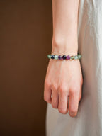 Earthly Serenity Fluorite & Rosewood Bracelet Set - Lunaire Jewelry