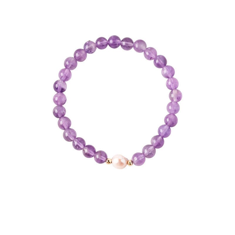 Ethereal Amethyst & Pearl Multi - Strand Bracelet Set - Lunaire Jewelry