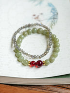 Forest & Smoke Crystal Bracelet Set - Lunaire Jewelry