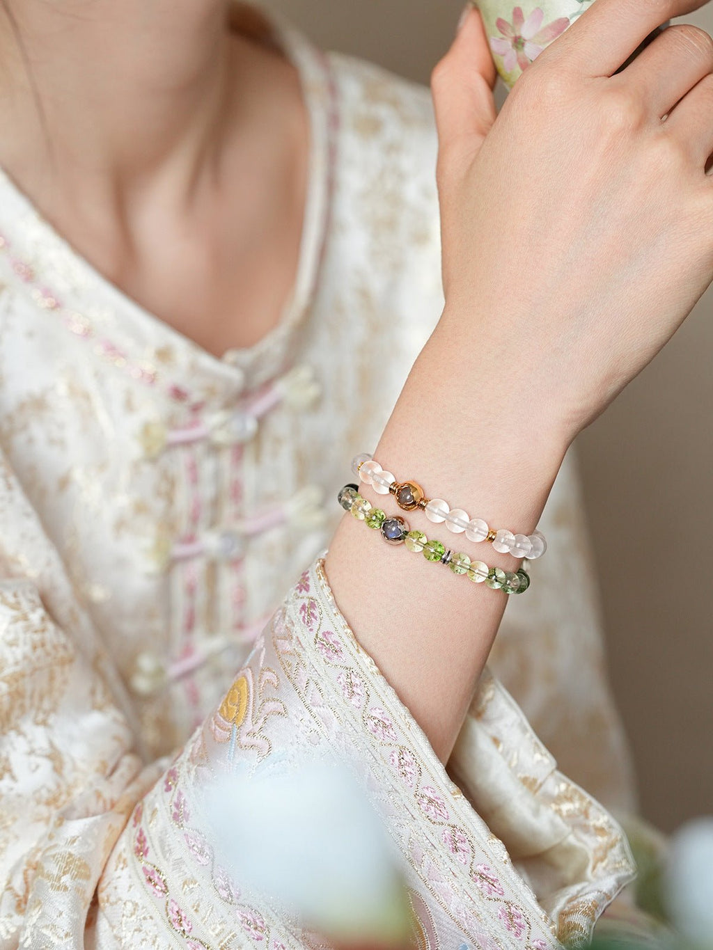 Four - Leaf Clover Crystal Bracelet Set - Lunaire Jewelry