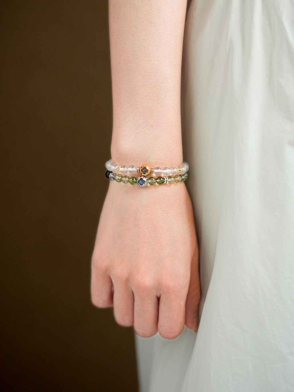 Four - Leaf Clover Crystal Bracelet Set - Lunaire Jewelry