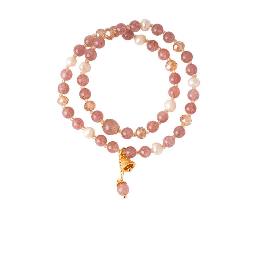 Golden Harvest Topaz & Strawberry Quartz Bracelet Set - Lunaire Jewelry