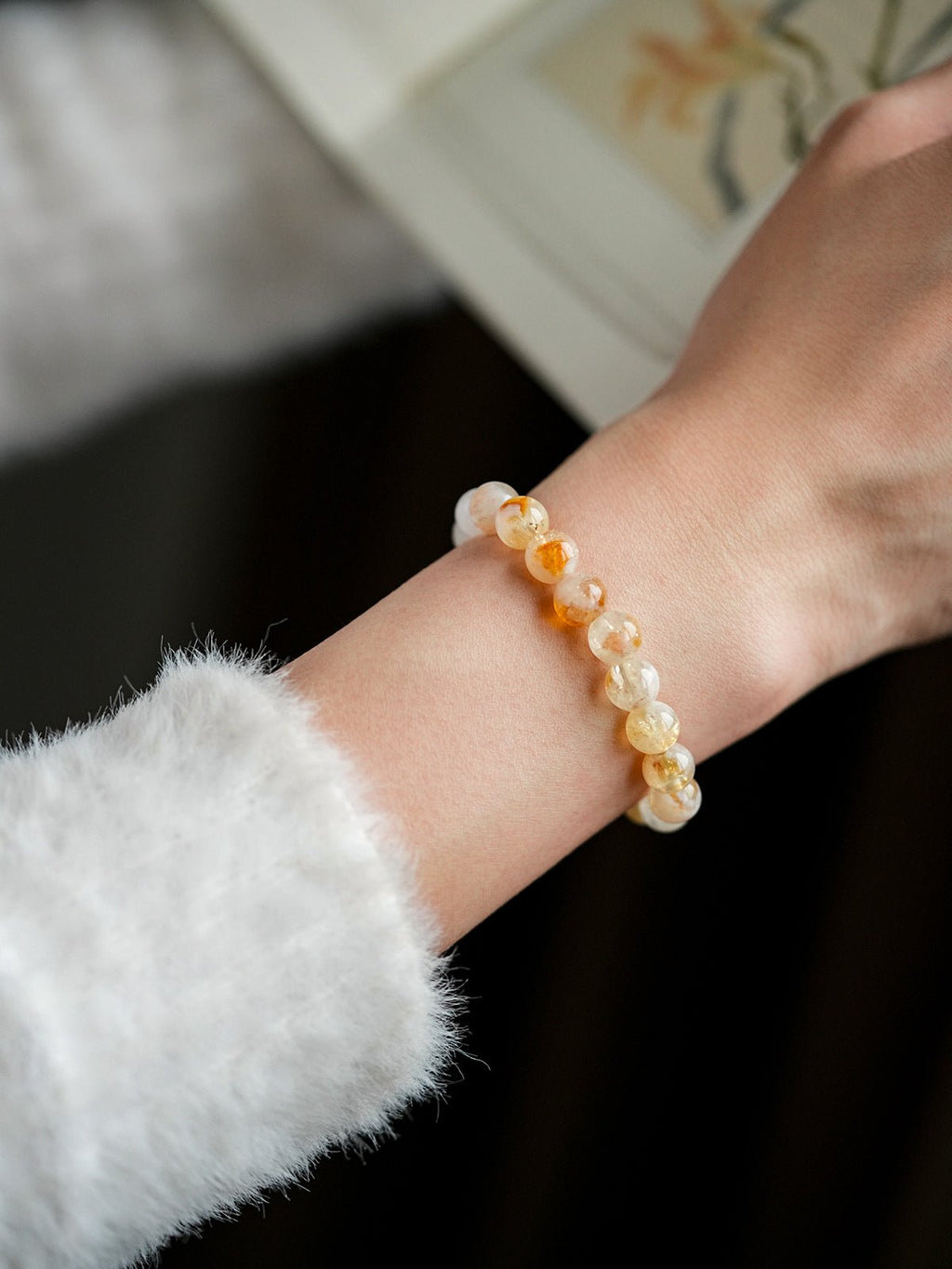 Golden Ray Topaz Beaded Bracele - Lunaire Jewelry