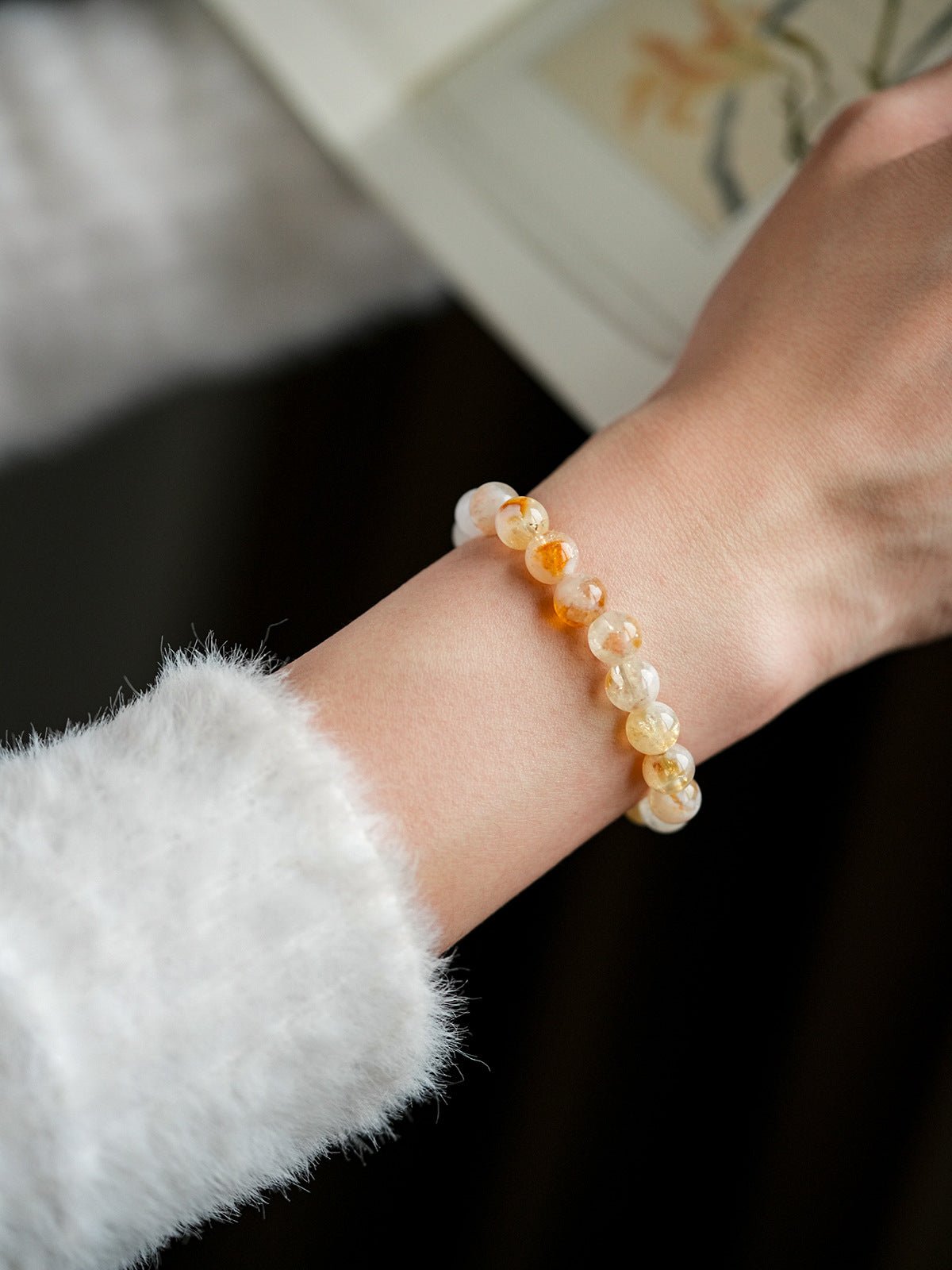 Golden Ray Topaz Beaded Bracele - Lunaire Jewelry