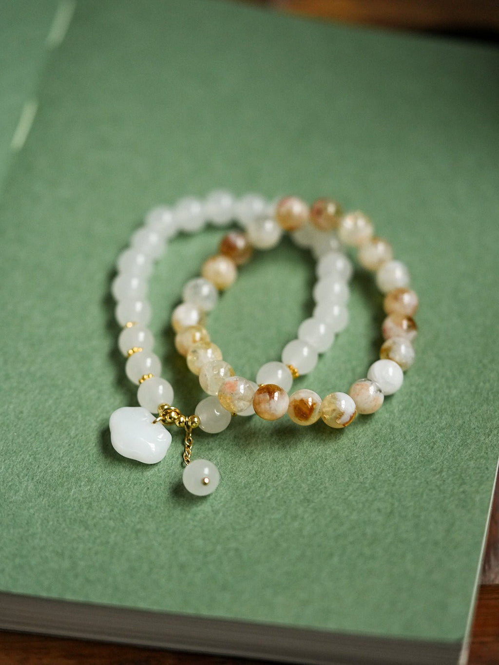 Golden Ray Topaz Beaded Bracele - Lunaire Jewelry