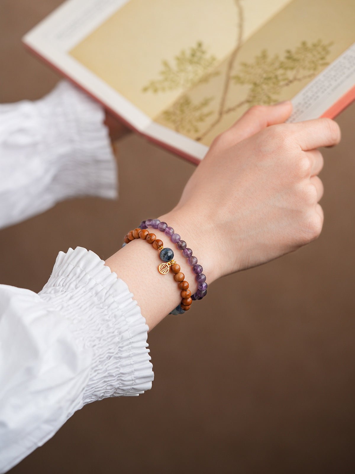 Intuition & Clarity Amethyst & Azurite Bracelet Set - Lunaire Jewelry