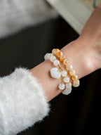 Luminous White Chalcedony Charm Bracelet - Lunaire Jewelry