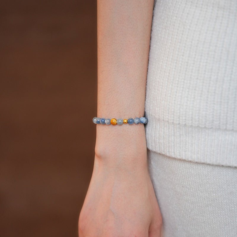 Misty Blue Chalcedony Crystal Bracelet - Lunaire Jewelry