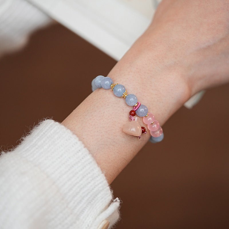 Misty Blue Chalcedony Crystal Bracelet - Lunaire Jewelry