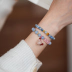 Misty Blue Chalcedony Crystal Bracelet - Lunaire Jewelry