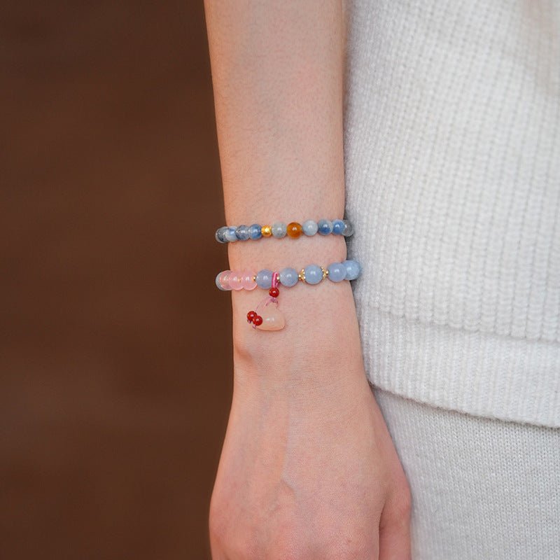 Misty Blue Chalcedony Crystal Bracelet - Lunaire Jewelry