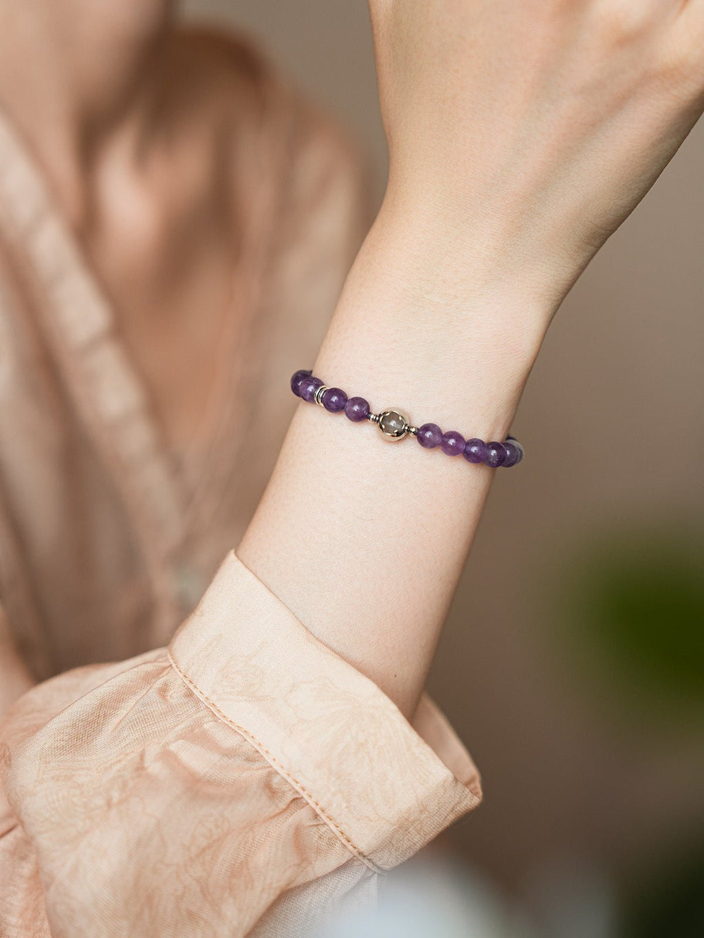 Mystic Amethyst & Golden Crystal Bracelet - Lunaire Jewelry