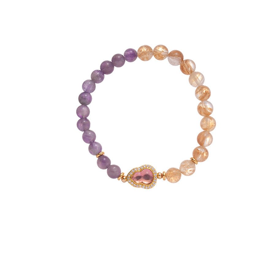 Mystic Amethyst & Golden Crystal Bracelet - Lunaire Jewelry
