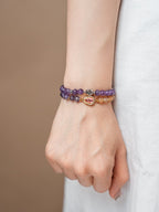 Mystic Amethyst & Golden Crystal Bracelet - Lunaire Jewelry