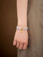 Natural Stone & Gold Prosperity Gourd Bracelet Set - Lunaire Jewelry