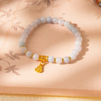 Natural Stone & Gold Prosperity Gourd Bracelet Set - Lunaire Jewelry