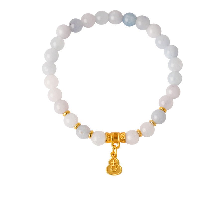 Natural Stone & Gold Prosperity Gourd Bracelet Set - Lunaire Jewelry