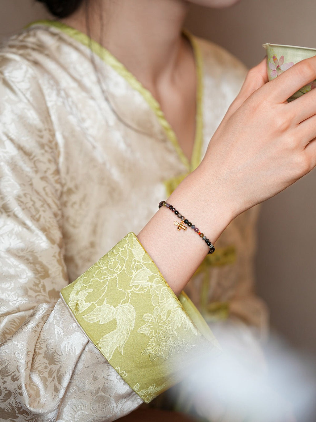 Nature’s Palette Tourmaline & Malachite Crystal Bracelet Set - Lunaire Jewelry