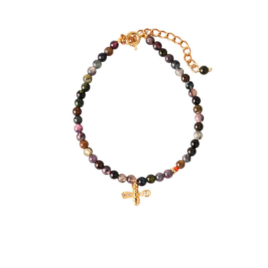 Nature’s Palette Tourmaline & Malachite Crystal Bracelet Set - Lunaire Jewelry