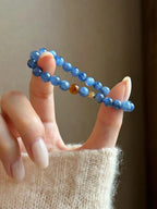 Ocean Blue Crystal Bracelet with Gold Detail - Lunaire Jewelry