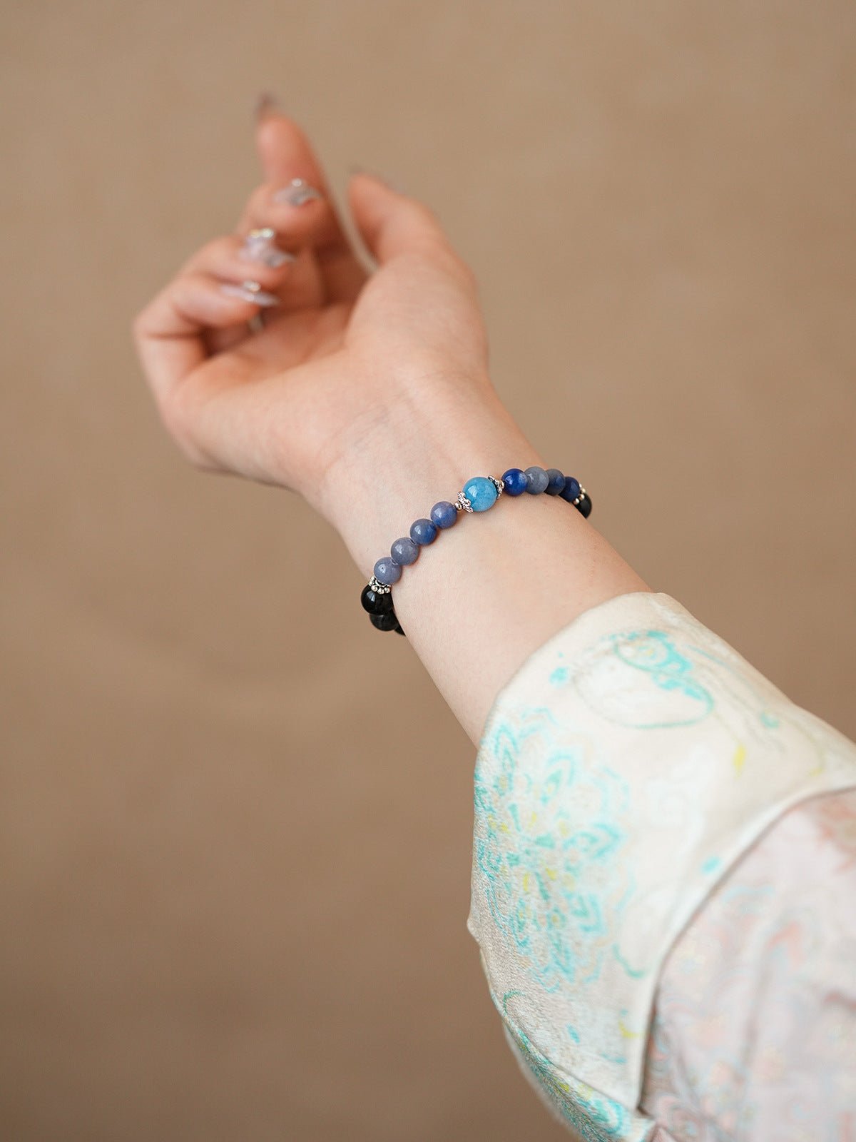 Ocean & Earth Aquamarine & Chalcedony Bracelet Set - Lunaire Jewelry