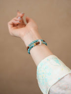 Ocean & Earth Aquamarine & Chalcedony Bracelet Set - Lunaire Jewelry